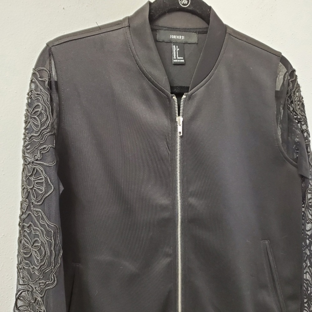 Forever 21 Embroidered lace Sleeve Jacket - Picture 8 of 9